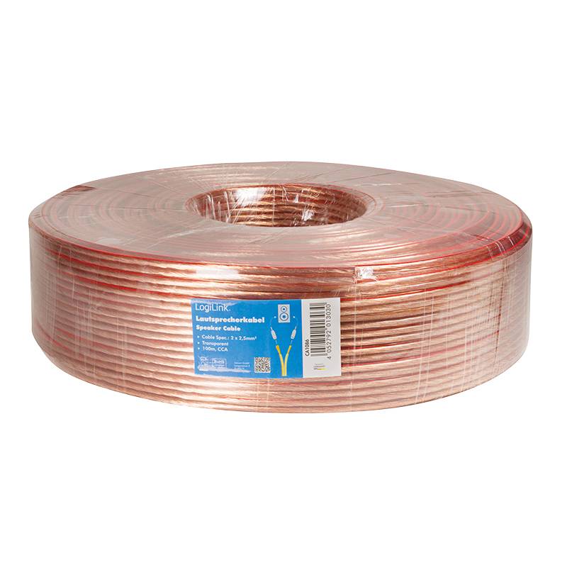 Cavo Audio per diffusori acustici Trasparente 2.5 mm² matassa 100m-0