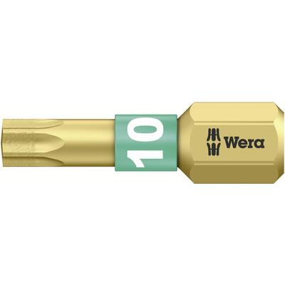 Cacciavite Bitschraubendreher di Wera, color oro, con marcatura '10' verde e bianca.