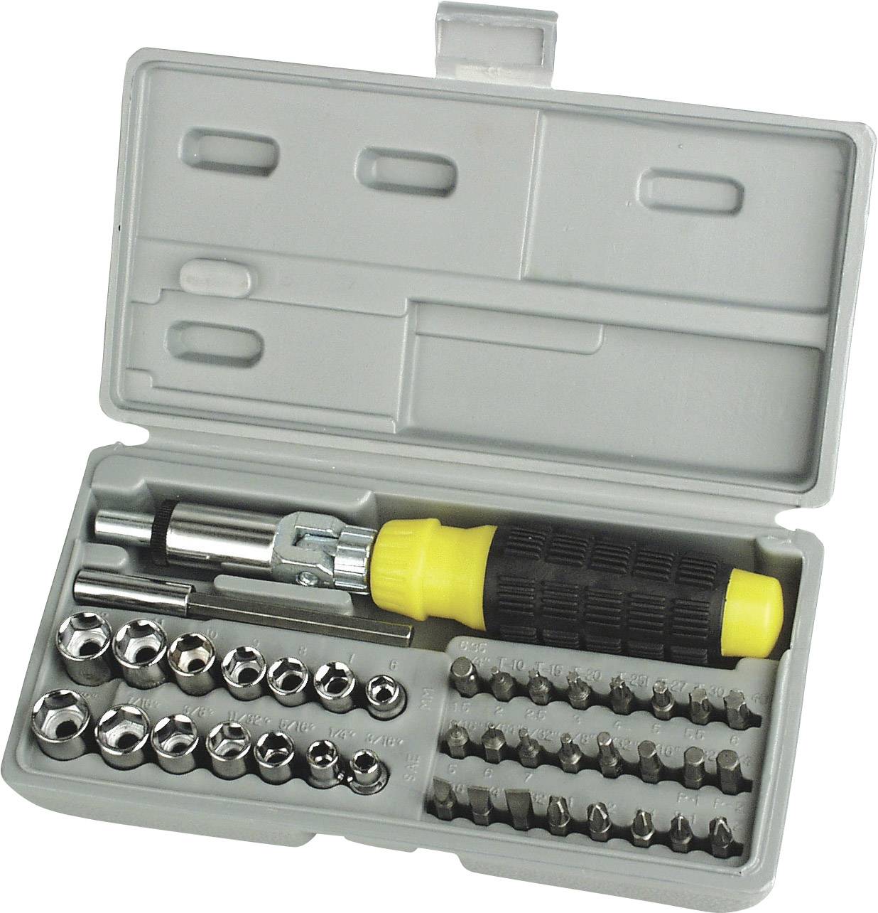 Brüder Mannesmann M29041 Kit inserti 41 parti Profilo a T, Taglio, Croce Phillips, Croce Pozidriv, Brugola interna, Quadrato interno