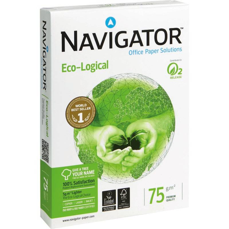 Carta per fotocopie A4 Navigator Ecological 75 g/mÃƒÂ Risma da 500 fogli - NEC0750088-1