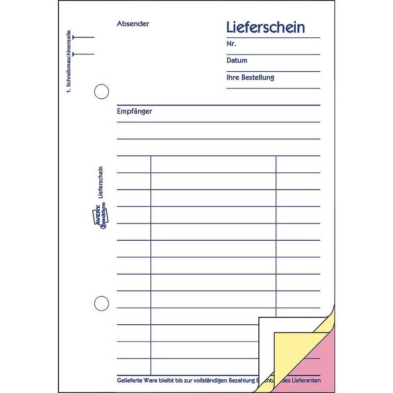 AVERY Zweckform modulo bolla di consegna del libro con ricevuta 1723 DIN A6 3x 40 pagine-1
