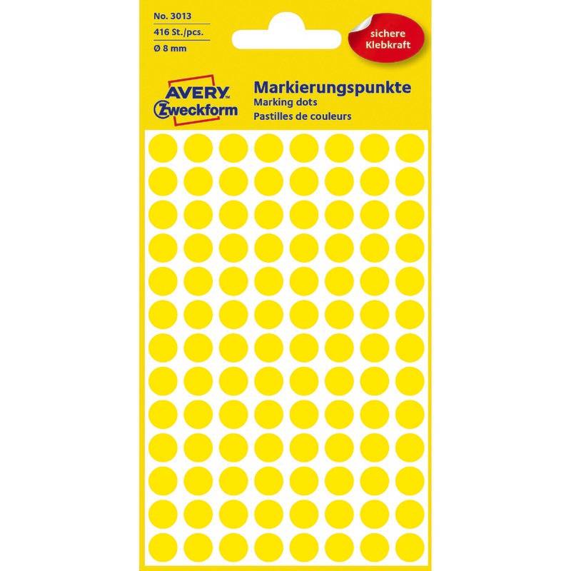 AVERY Zweckform Klebepunkte 3013 gelb Ø 8,0 mm - 416 Stück