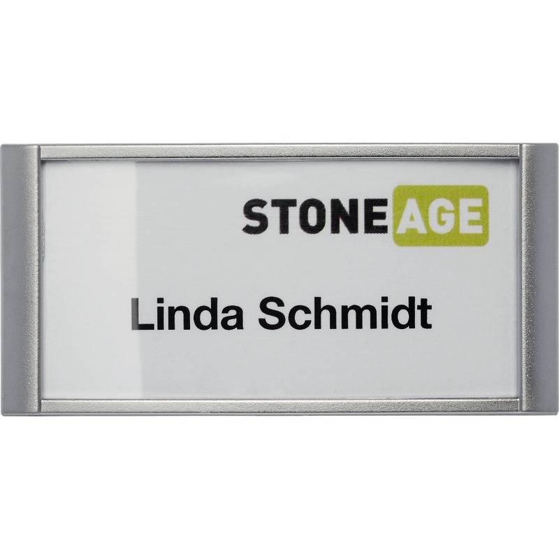 Tag del nome durevole Tag Fag 3x65 cm magnete 6.5 cm x 3 cm in argento in plastica-1