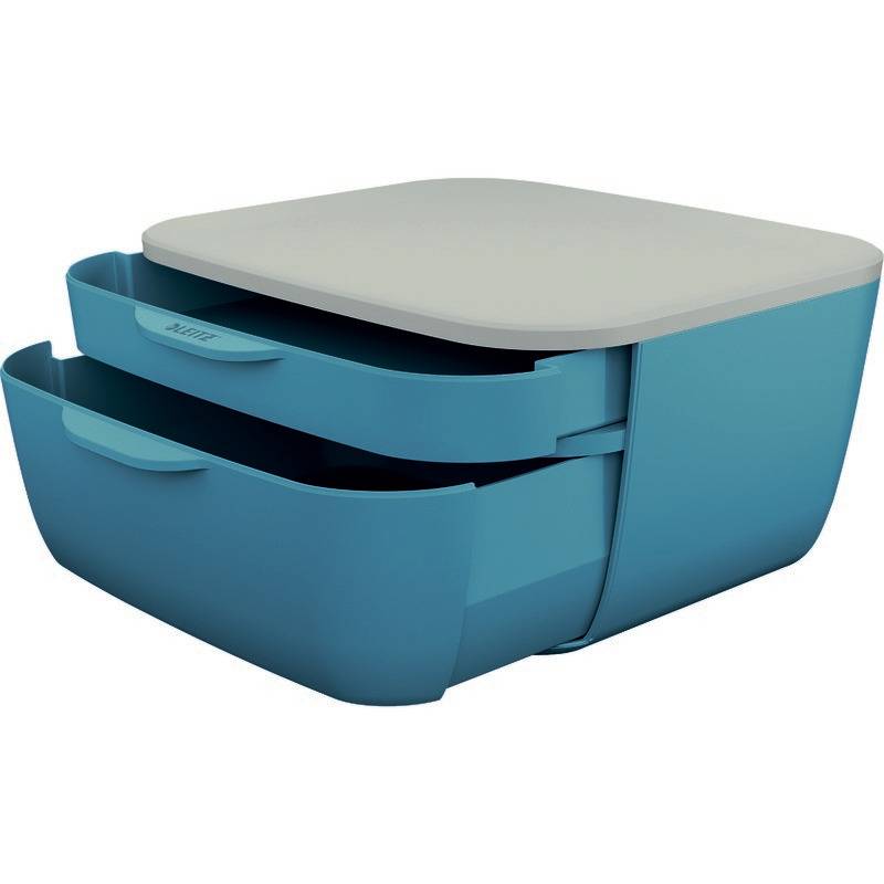 Cassettiera 2 scomparti blu Cosy Leitz-2