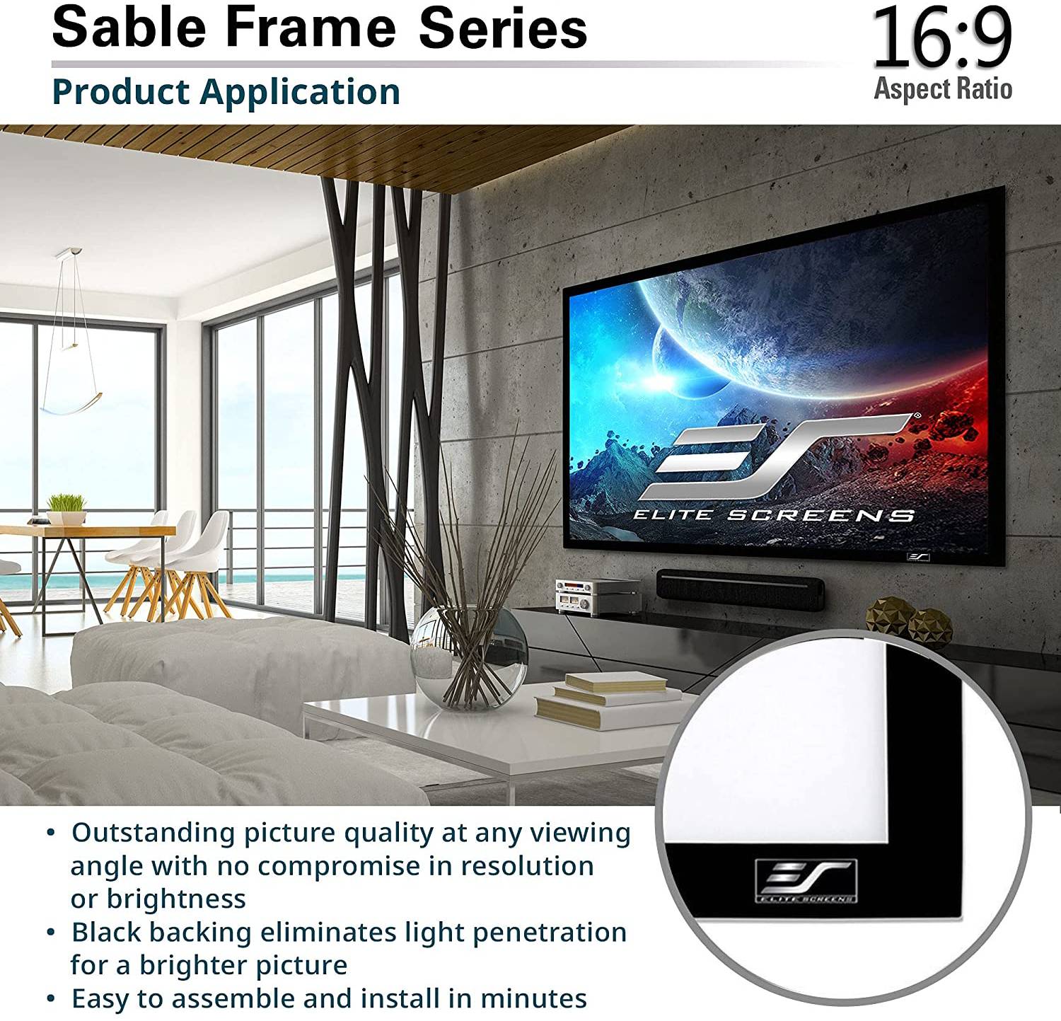 Elite Sable schermo per proiettore 3,05 m [120] 16:9 (Elite SableFrame ER120WH1 - projektion)-7