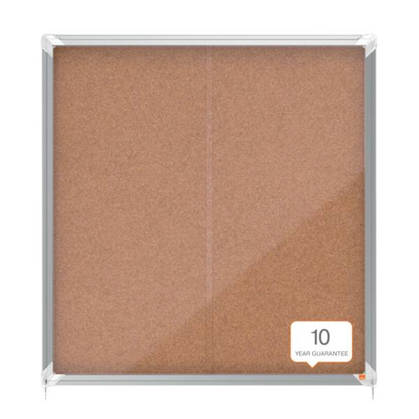 Nobo Bacheca per interni-fondo in sughero 12xA4 anta scorrevole (Nobo 1902574 Premium Plus Cork Lockable Notice Board 12