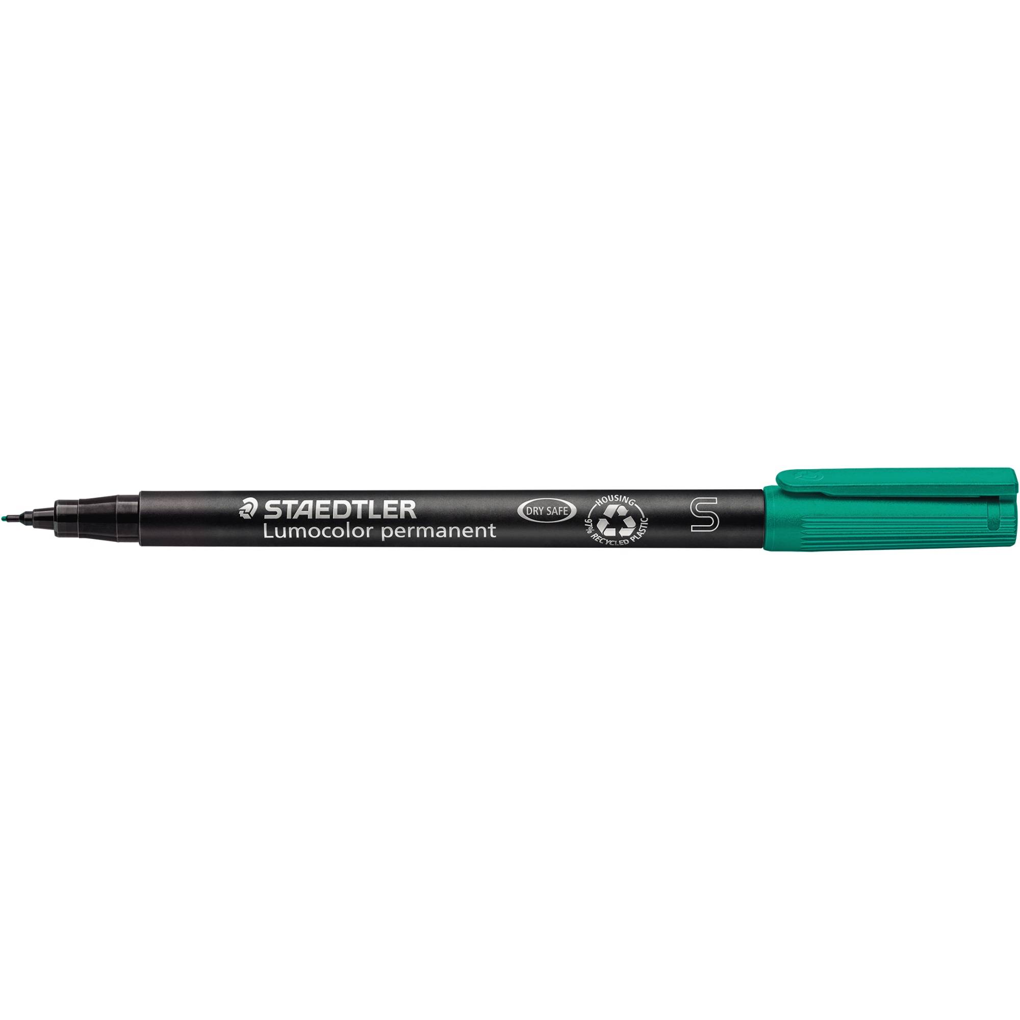 Penna con Punta Sintetica Lumocolor Permanent 313 SF Staedtler - Punta Superfine - 0,4 mm - 313-5 (Verde Conf. 10)-0