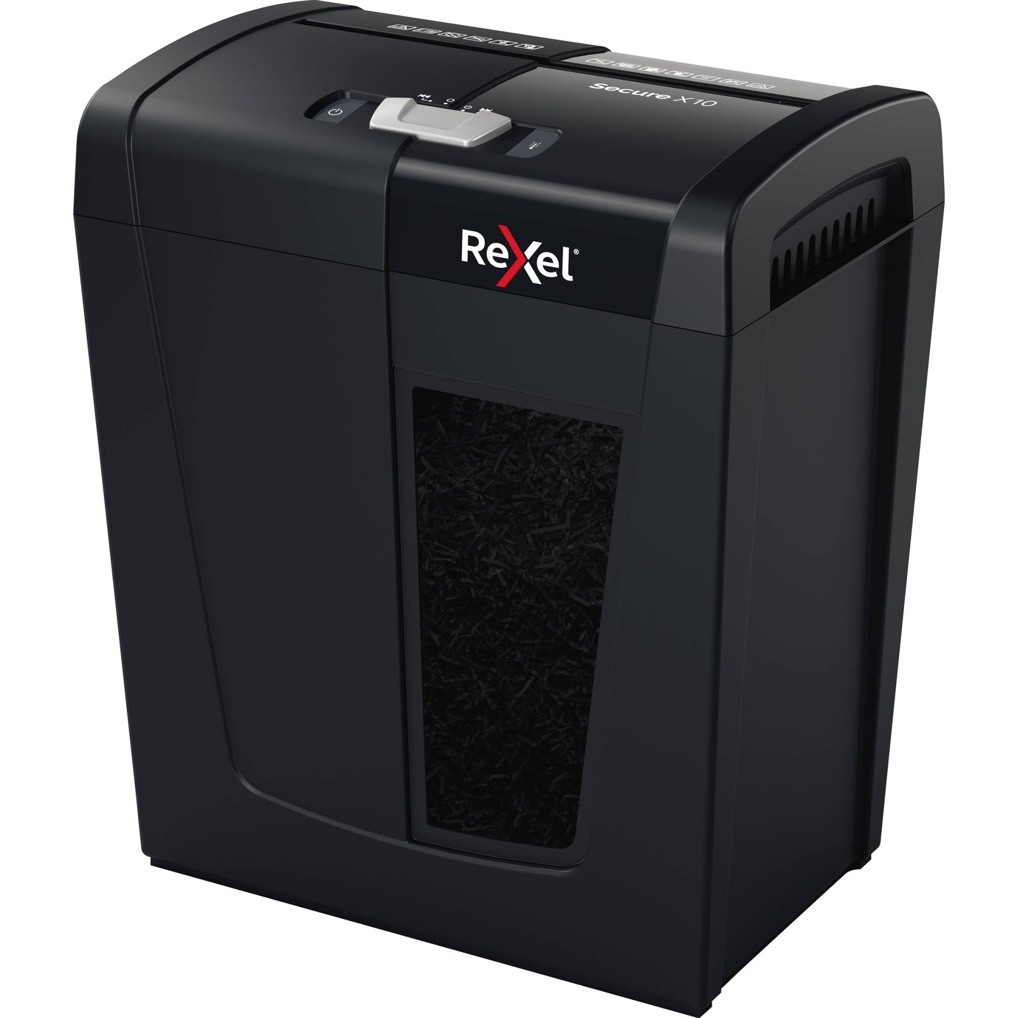 Rexel secure x10 distruggidocumenti a frammento cestino 18 lt capacita` 10 fogli nero-0