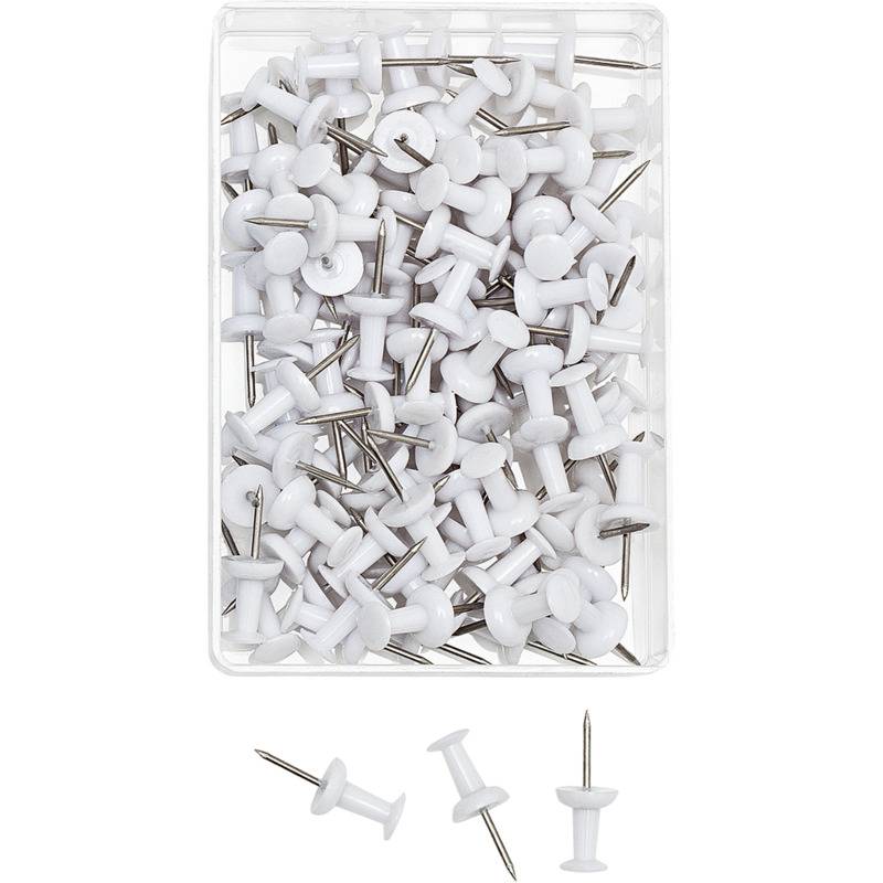 WEDO Pinnwand-Nadeln, weiß, Inhalt: 100 Stück Nadellänge: 12 mm, Kopfdurchmesser: 10 mm, in Klarsichtdose (54 200)
