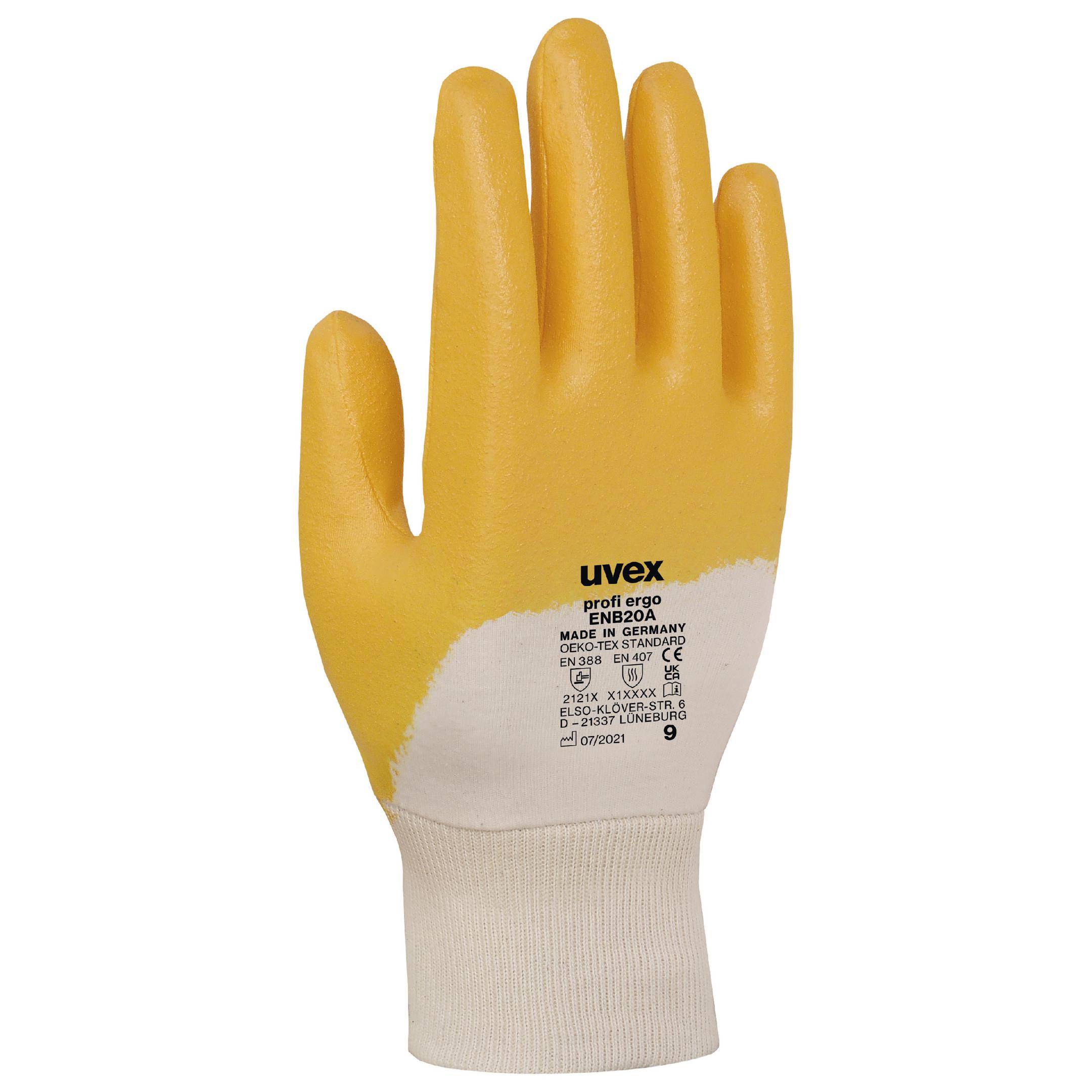 uvex unisex Arbeitshandschuhe profi ergo orange Größe 11 1 Paar (6014705)-0