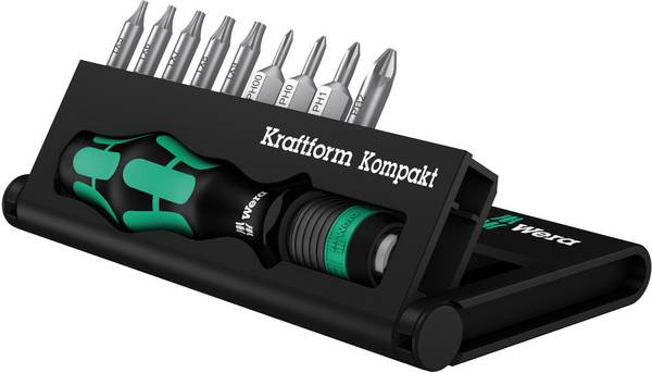 Wera Kraftform Kompakt 11 Plus 05 135942 001 Kit inserti 10 parti Croce Phillips, TORX interno