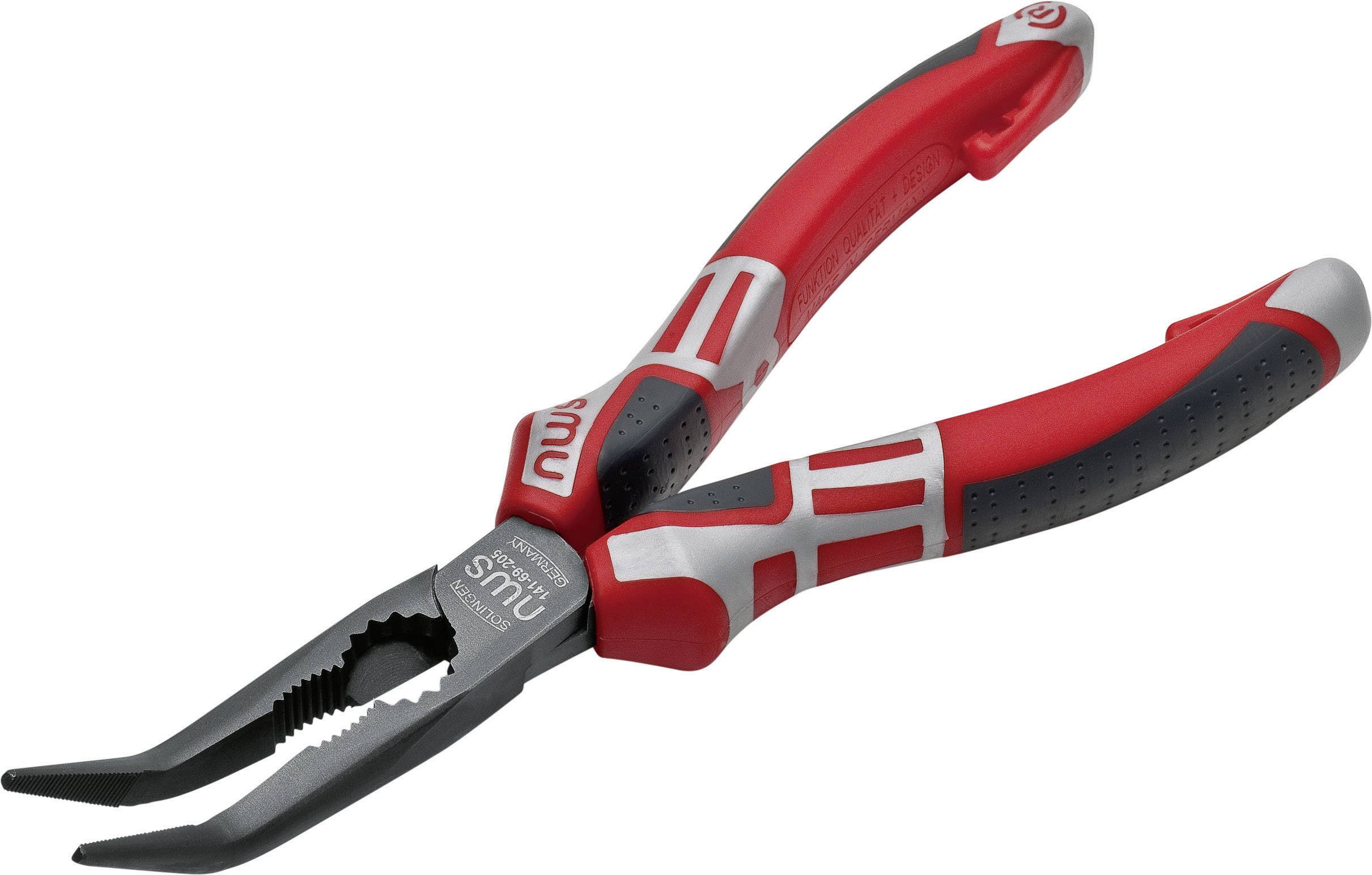 Pinza a combinazione rossa con accenti grigi e impugnature ergonomiche, adatta a molteplici applicazioni nel settore artigianale e domestico.