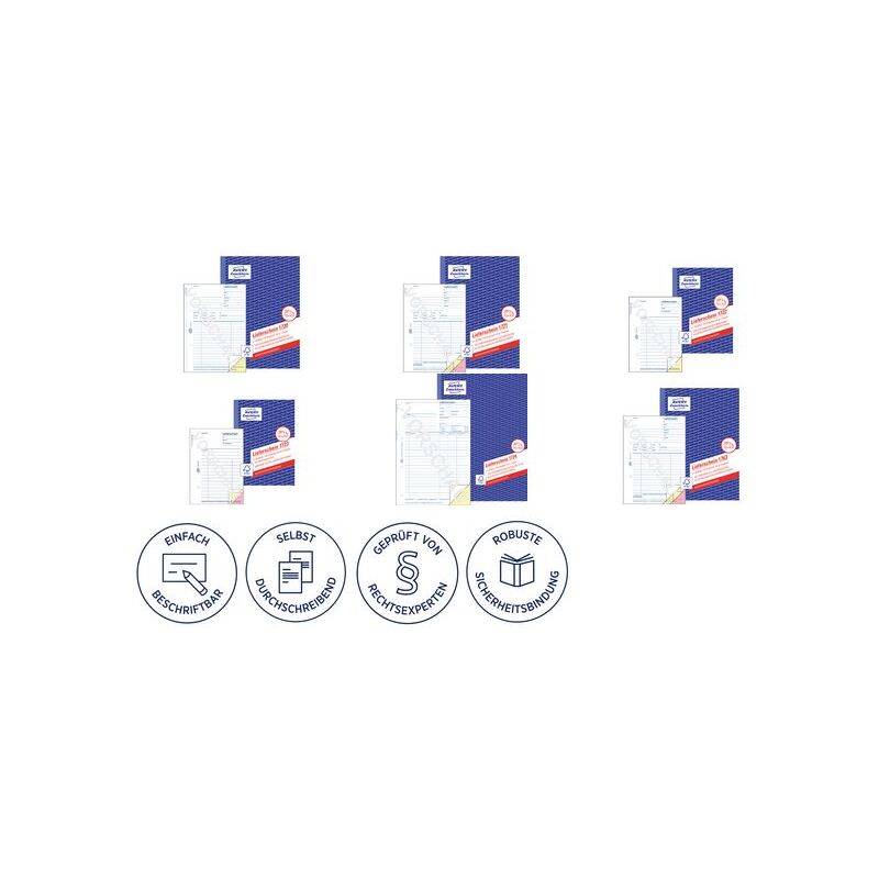 AVERY Zweckform Formularbuch "Liefer-/Empfangsschein", 4+1 - für den Markt: D / L / A / CH - 1 Stück (1721-5)-0