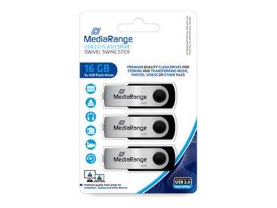 MediaRange MR910-3 unità flash USB 16 GB USB tipo A 2.0 Nero, Argento (MediaRange - USB flashdrive - 16 GB)-0
