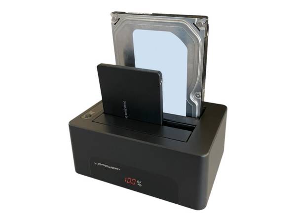 Docking station per HDD USB 3.2 LC-POWER per HDD/SSD SATA da 2,5''/3,5''