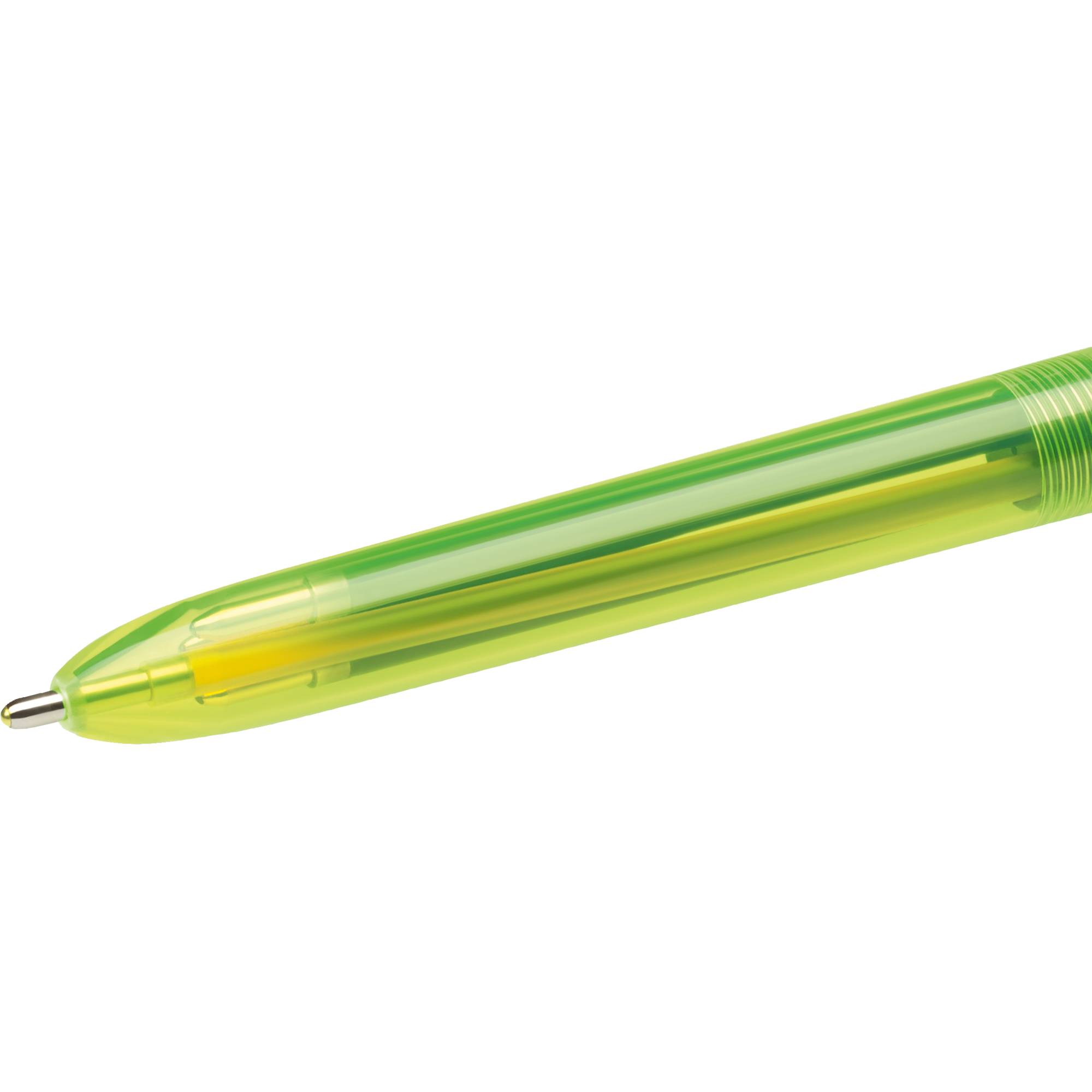 BIC 4Colours Fluo Penna retrattile a clip Nero, Blu, Rosso, Giallo 12 pezzo[i] (Bic 4 Colours Fluo Ballpoint Pen and Hig-4