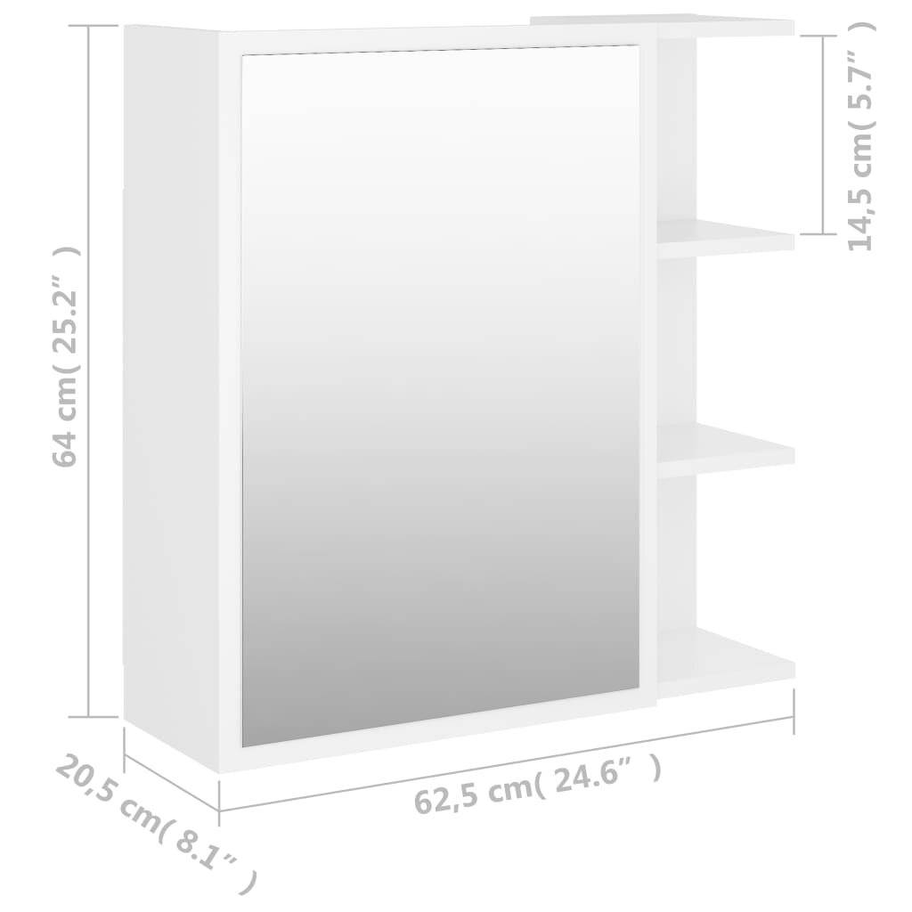 Immagine simbolo per Armadietto a Specchio Bianco 62,5x20,5x64 cm Legno Multistrato