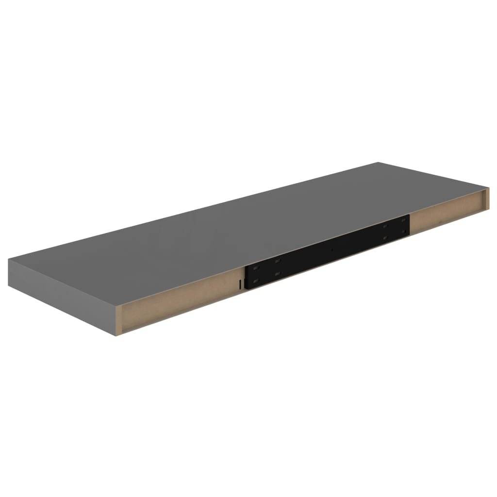 Scaffali a Parete 4 pz Grigio Lucido 80x23,5x3,8 cm in MDF-6