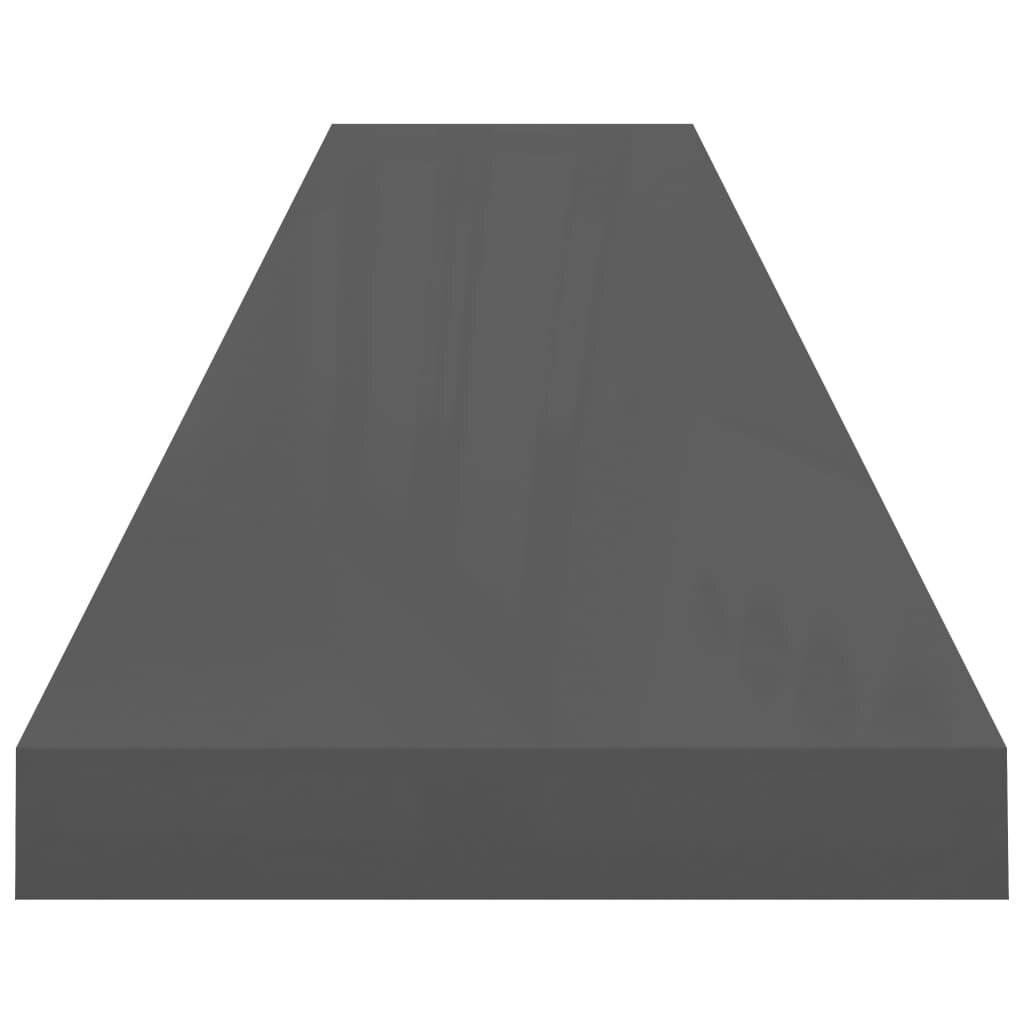 Scaffali a Parete 2 pz Grigio Lucido 120x23,5x3,8 cm in MDF-5