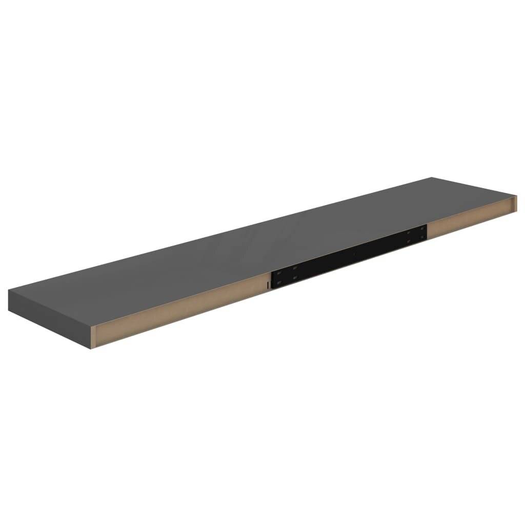 Scaffali a Parete 2 pz Grigio Lucido 120x23,5x3,8 cm in MDF-6