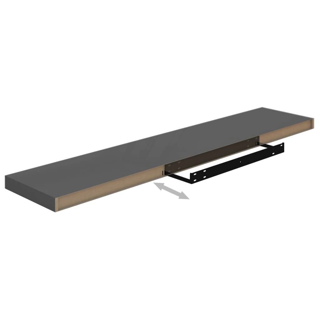 Immagine simbolo per Scaffali a Parete 2 pz Grigio Lucido 120x23,5x3,8 cm in MDF