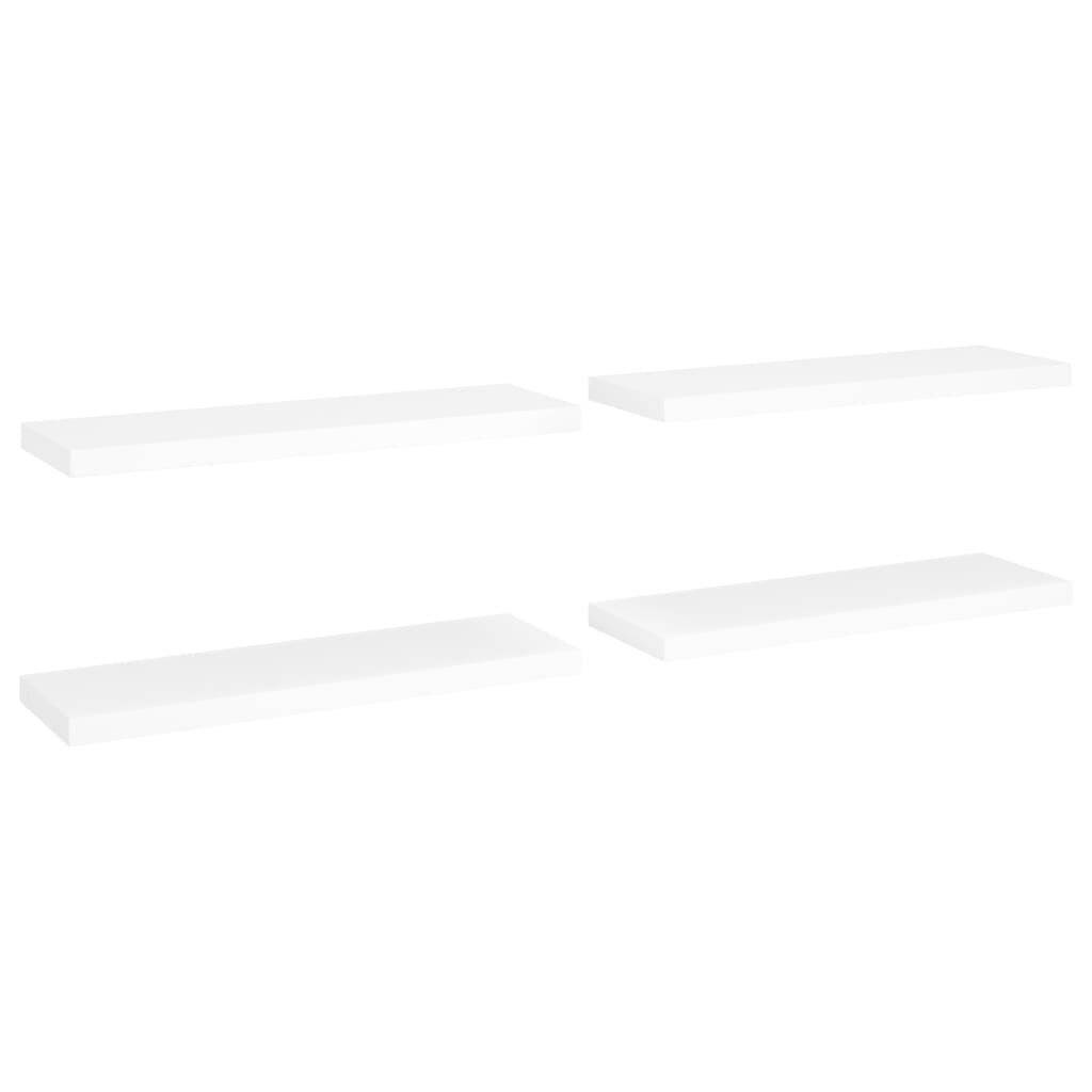 Scaffali a Parete 4 pz Bianchi 80x23,5x3,8 cm in MDF-1