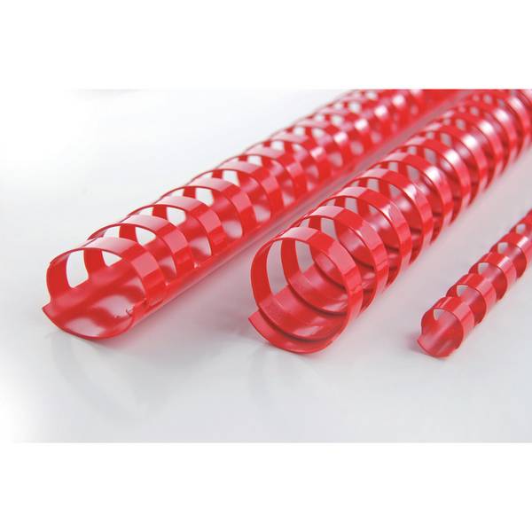 GBC Plastikbinderücken CombBind, DIN A4, 16 mm, rot rund, 21 Ringe, US-Teilung, mit UV-Schutz, glänzend (4028660)