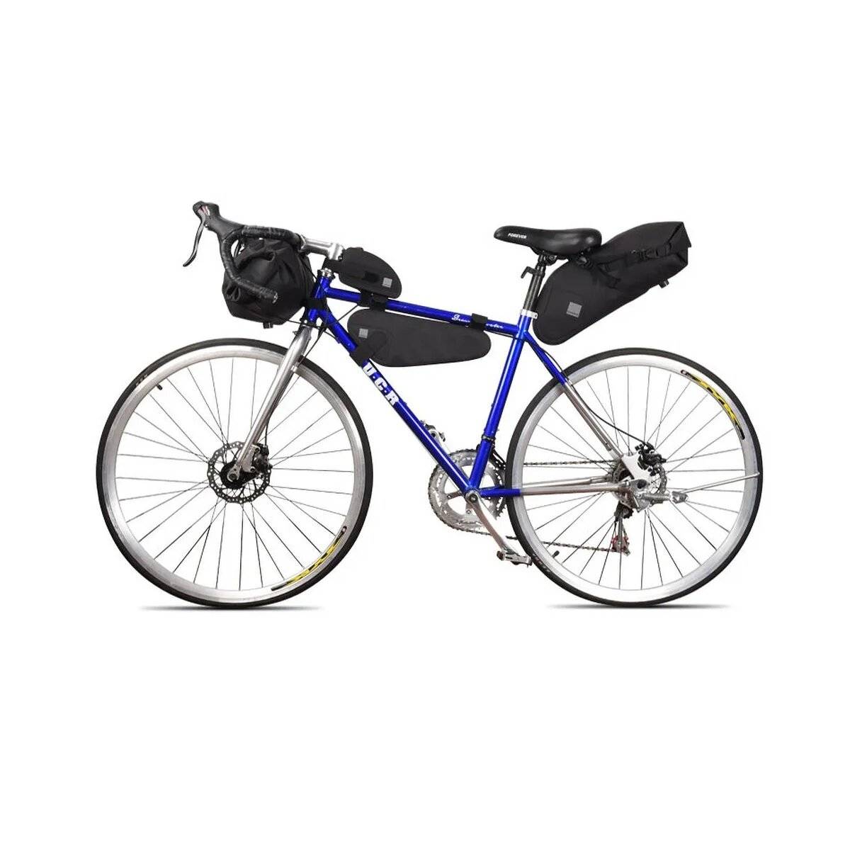 122032 Borsa per bicicletta da telaio con cerniera 1L nera-2