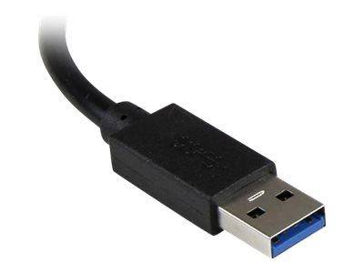 StarTech.com Hub USB 3.0 (5Gbps) a 3 porte portatile con NIC Gigabit Ethernet - In alluminio con cavo integrato-2