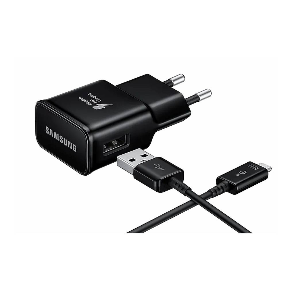 Samsung - EP-TA200 + Typ C Kabel EP-DR140AWE - 2Amp - USB Ladegerät - 2mA - Schwarz (EP-TA200EBE+EP-DR140)-0