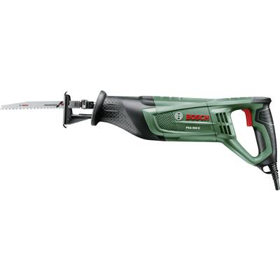 Sega a sciabola Bosch PSA 900 E verde con impugnatura nera e dettagli rossi, adatta per lavori su legno e metallo.
