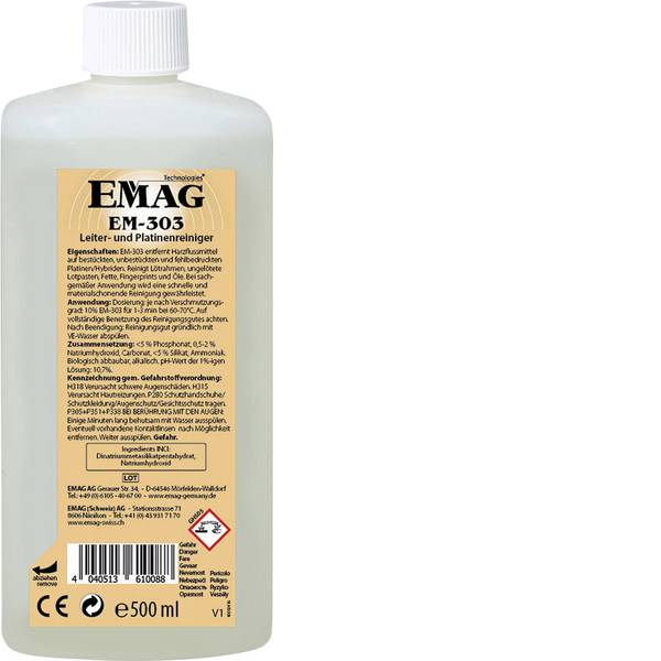 Lavatrici ad ultrasuoni - Emag EM303 Concentrato detergente pannelli 500 ml - Lavatrici ad ultrasuoni - Emag EM303 Concentrato detergente pannelli 500 ml -