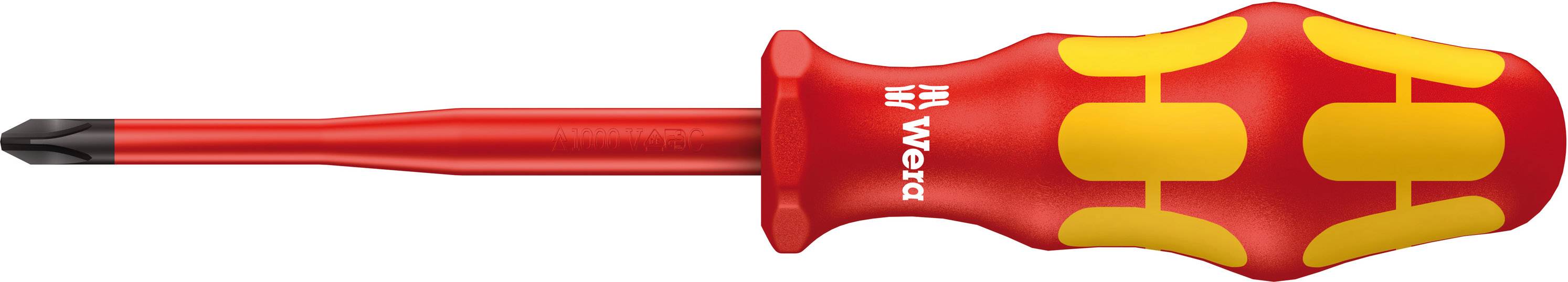 Un cacciavite con impugnatura ergonomica rossa e motivo giallo, adatto per lavori di precisione.