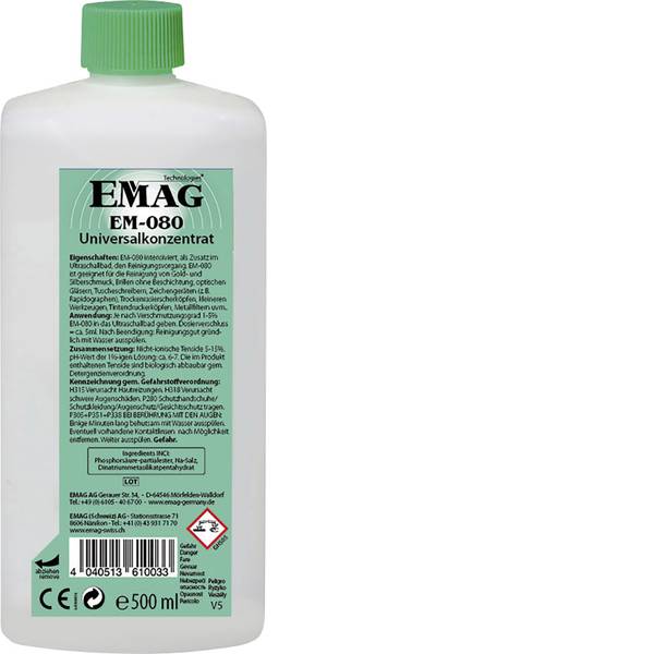 Lavatrici ad ultrasuoni - Emag EM080 Concentrato detergente universale 500 ml - Lavatrici ad ultrasuoni - Emag EM080 Concentrato detergente universale 500 ml -