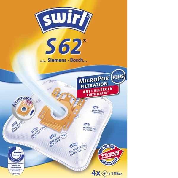 Sacchetti per aspirapolvere - Swirl S62 AirSpace Sacchetto aspirapolvere 4 pz. - Sacchetti per aspirapolvere - Swirl S62 AirSpace Sacchetto aspirapolvere 4 pz. -