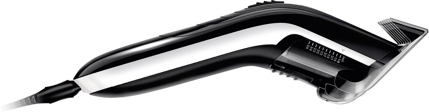 Tagliacapelli elettrico con custodia nera e argento e lama regolabile. Ideale per tagliare e curare i capelli.