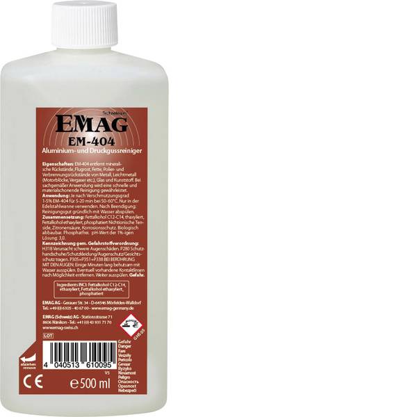 Lavatrici ad ultrasuoni - Emag EM404 Concentrato detergente residui minerali 500 ml - Lavatrici ad ultrasuoni - Emag EM404 Concentrato detergente residui minerali 500 ml -