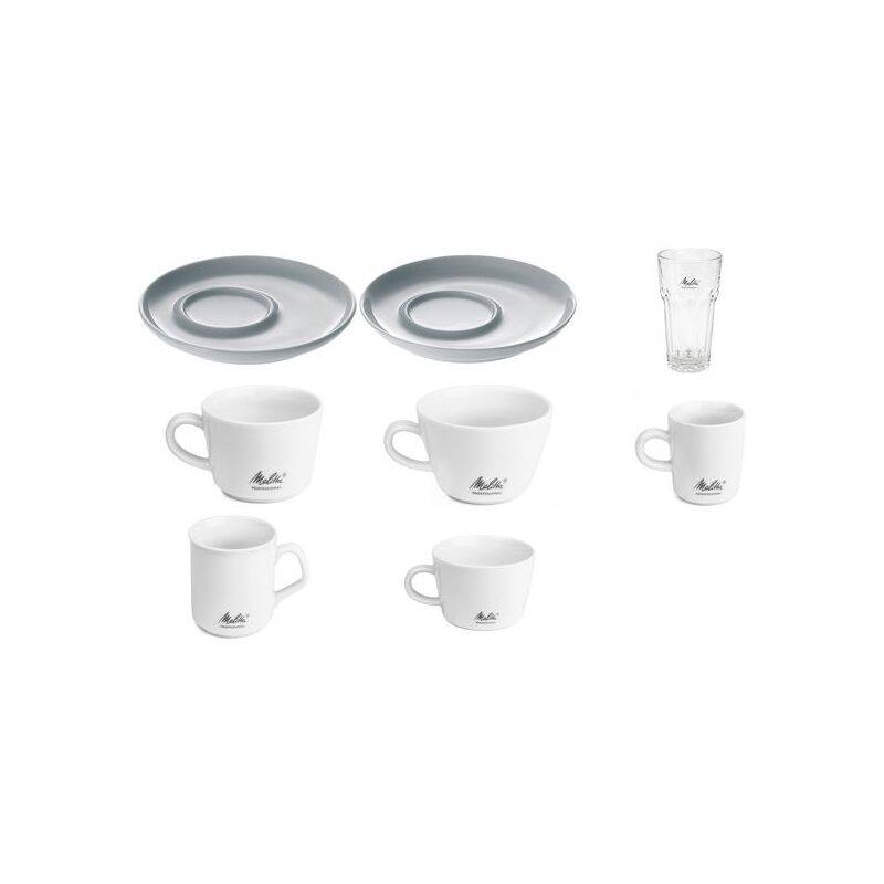 Tazza da caffè al latte Melitta "M-Cups" bianca 045 l in porcellana altezza 72 mm con manico - 6 pezzi (18909)-0