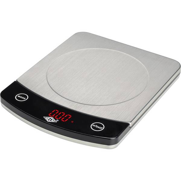 WEDO Elektronische Universalwaage Profi Steel Tragkraft: 10 kg, Farbe: silber/schwarz, LCD-Display, - 1 Stück (48 110054