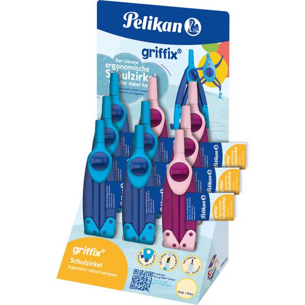 Compasso Griffix - colori assortiti - Pelikan - expo 9 pezzi