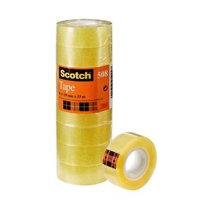 Nastro Adesivo Scotch 508 3M - 19 mm x 33 m - 66232 (Trasparente Conf. 8)