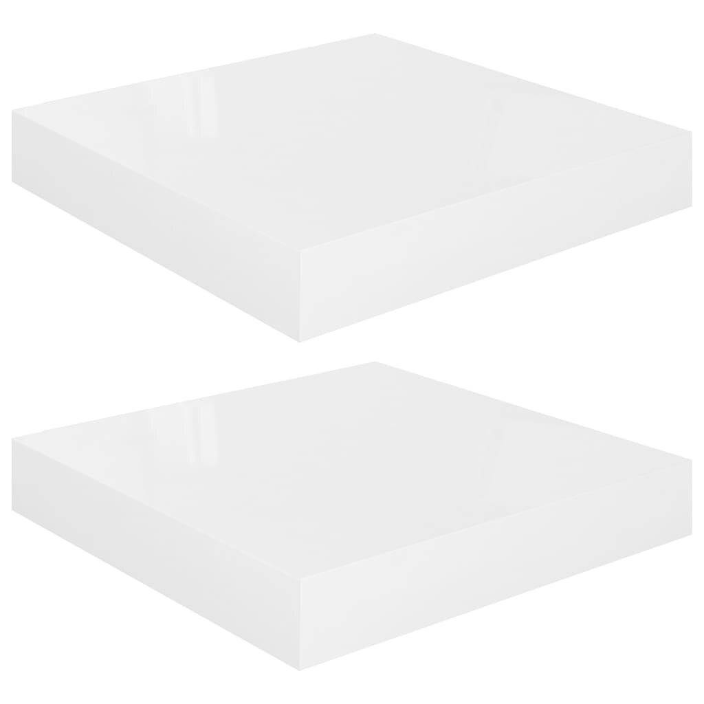 Scaffali a Parete 2 pz Bianco Lucido 23x23,5x3,8 cm in MDF-1