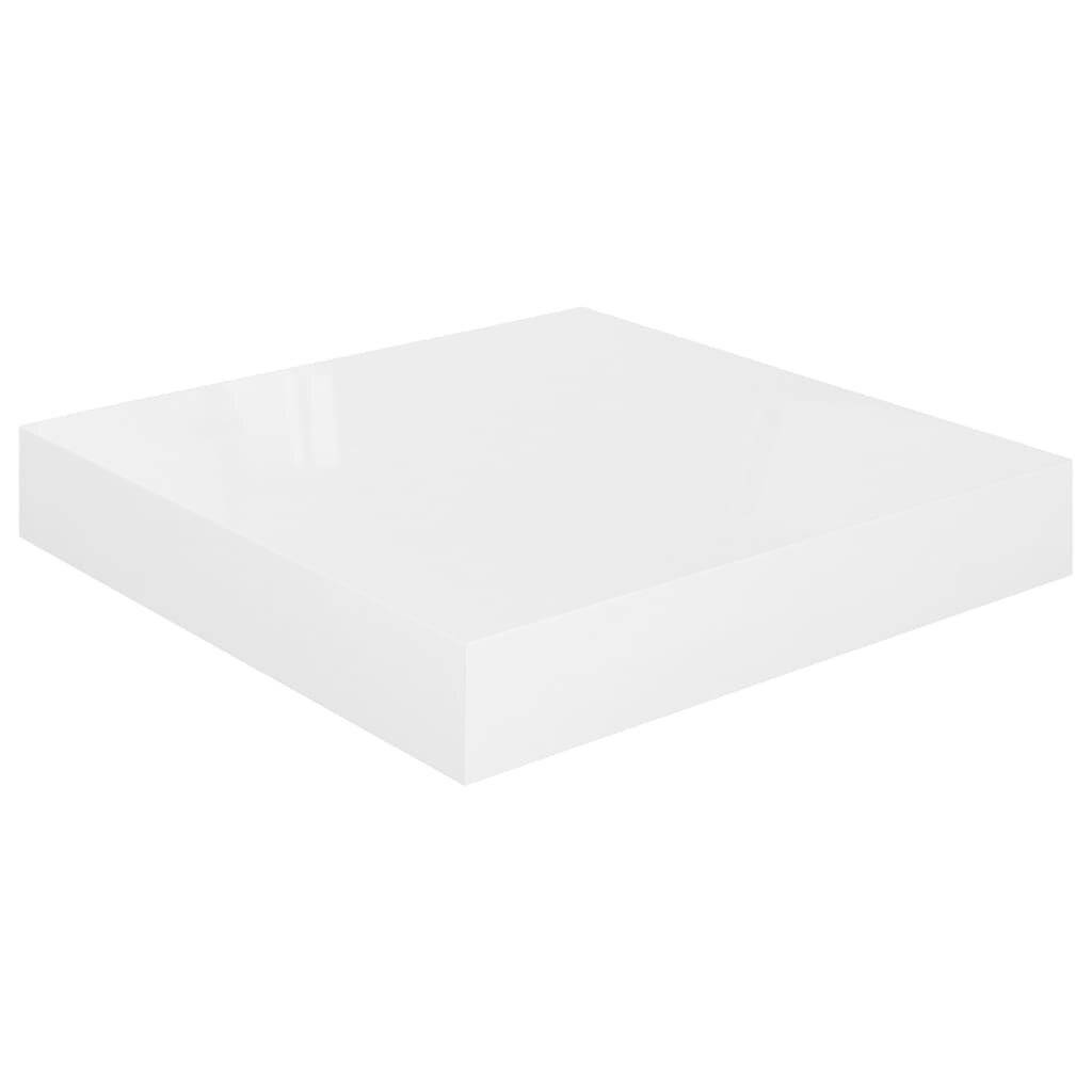 Scaffali a Parete 2 pz Bianco Lucido 23x23,5x3,8 cm in MDF-3
