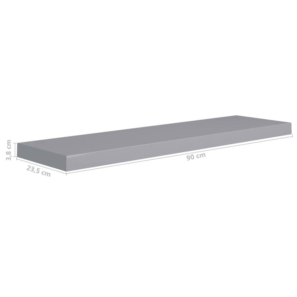 Immagine simbolo per Scaffali a Parete 4 pz Grigi 90x23,5x3,8 cm in MDF