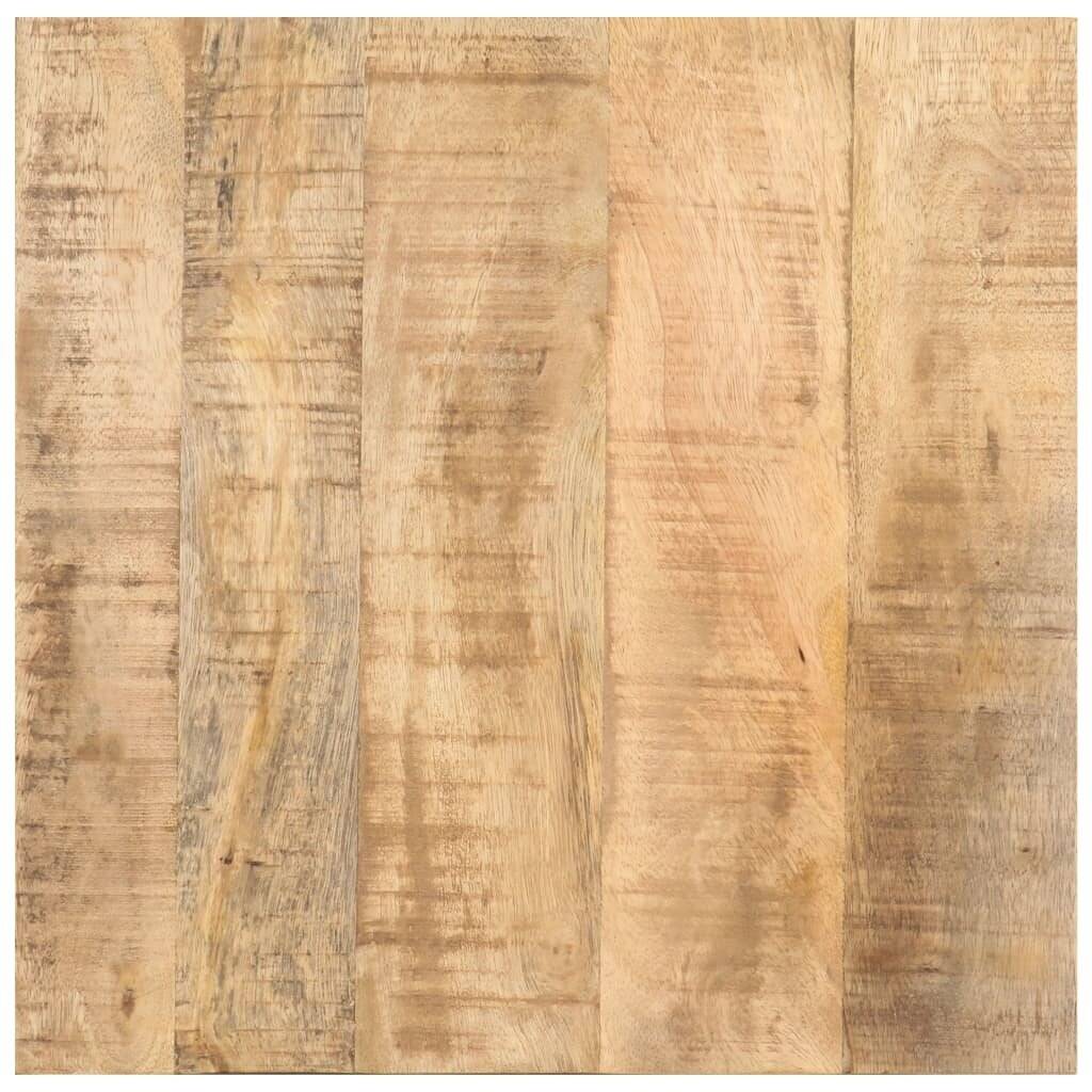 Tavolino Laterale con Ruote 40x40x42cm in Legno di Mango Grezzo-1