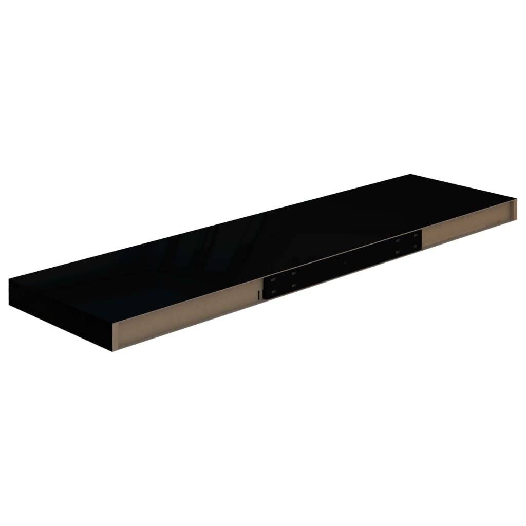 Scaffali a Parete 4 pz Nero Lucido 90x23,5x3,8 cm in MDF-6