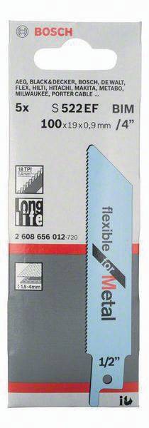 Bosch Säbelsägeblatt S 522 EF, Flexible for Metal, 5er-Pack 2608656012 (2608656012)-2