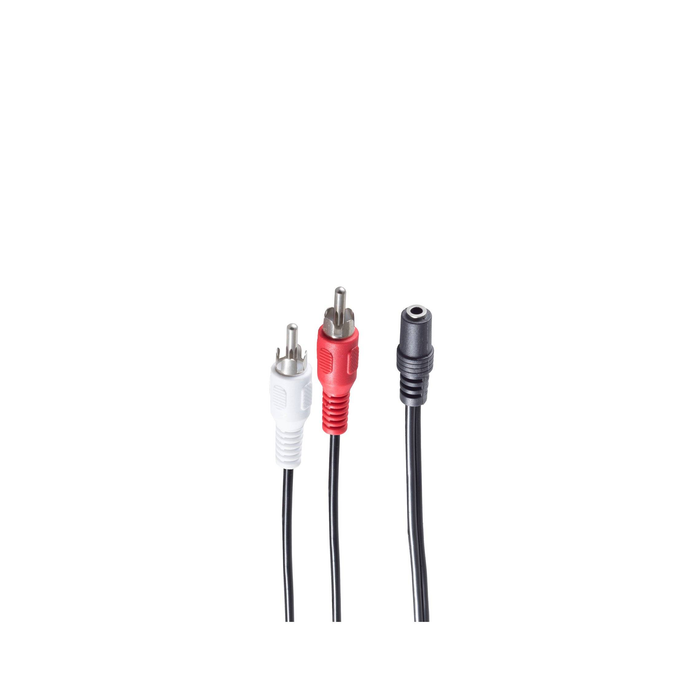 shiverpeaks BASIC-S Audiokabel, 2 x Cinchstecker - 3,5 mm Klinkenkupplung, 0,2 m, stereo, im Polybeutel mit (BS30851)-0