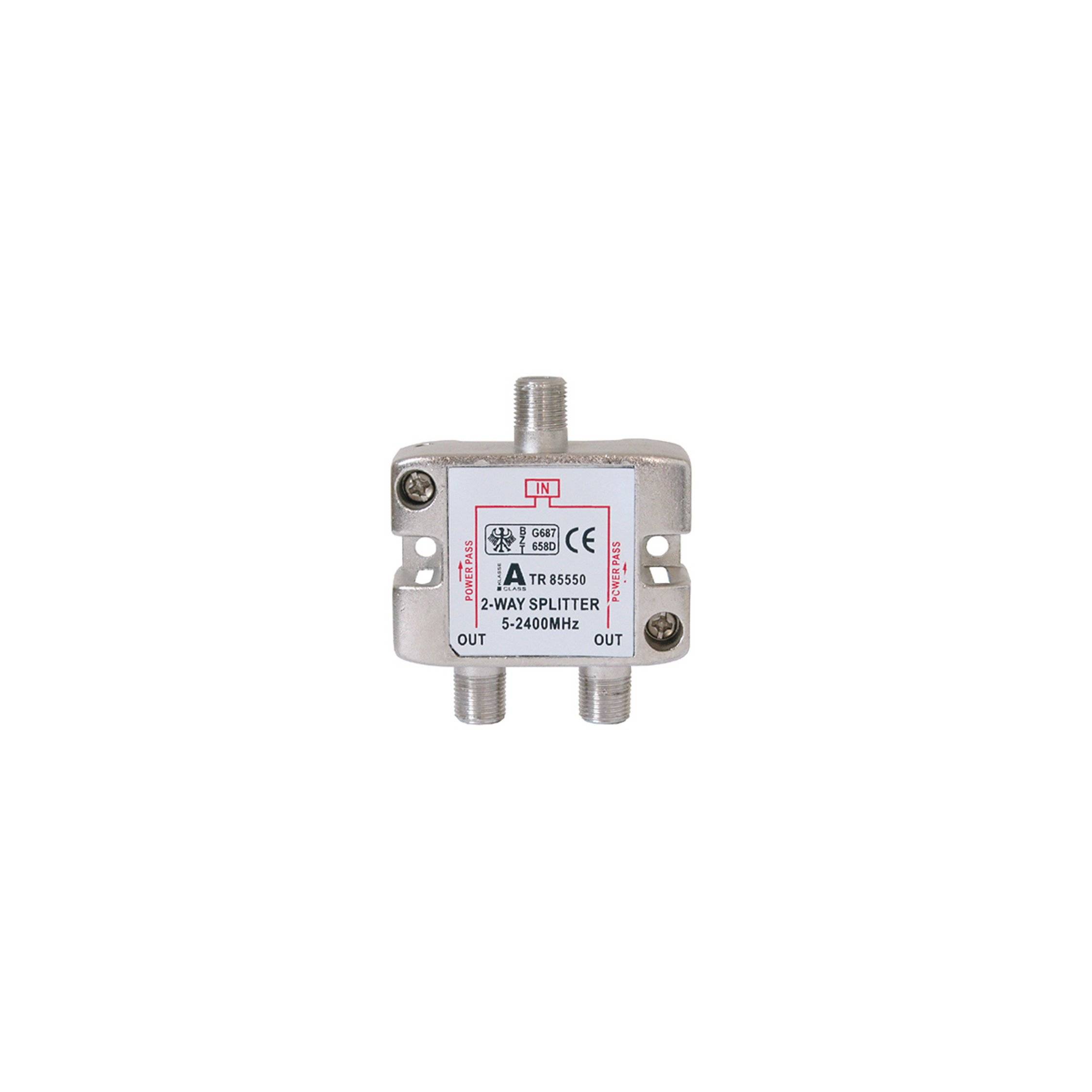 shiverpeaks BASIC-S SAT Verteiler, 2-fach, 5-2400 MHz 3 x F-Kupplung, BZT - CE, DC-Durchlass an allen Anschlüsen (BS8555-0