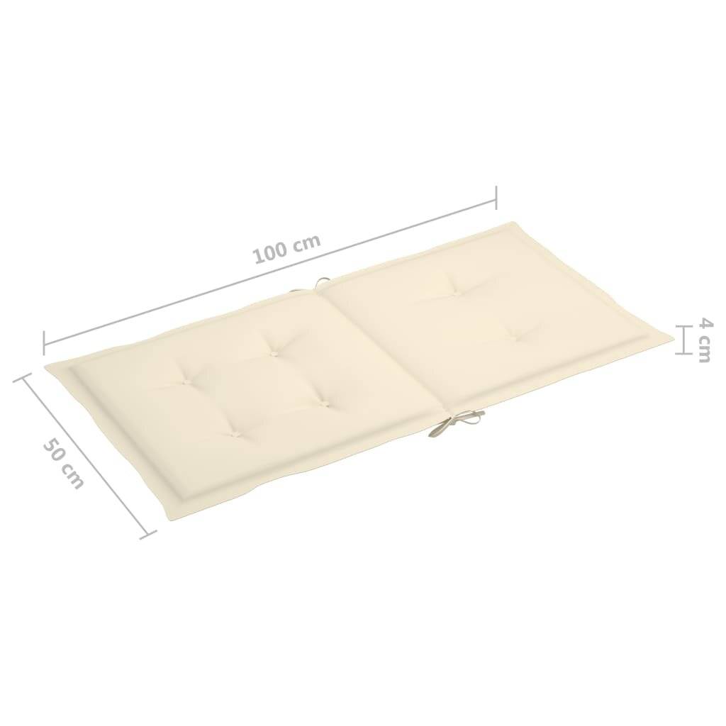 Cuscini per Sedia 6 pz Crema 100x50x3 cm in Tessuto Oxford-5